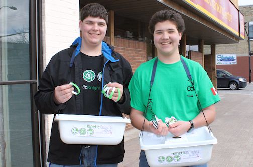 Kinetic Knights hold successful button drive, planning bottle drive 