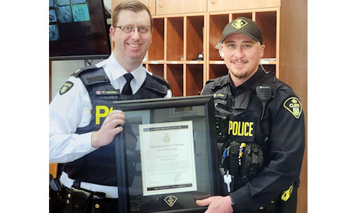 South Bruce OPP officer receives life-saving award