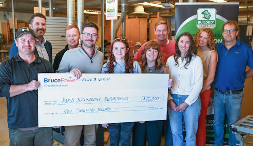 Bruce B team donates $10,000 to BUILDKD-plus campaign, and tools to tech department