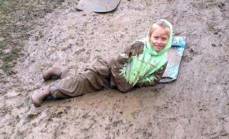 Ripley Kindergarten students enjoy some muddy fun