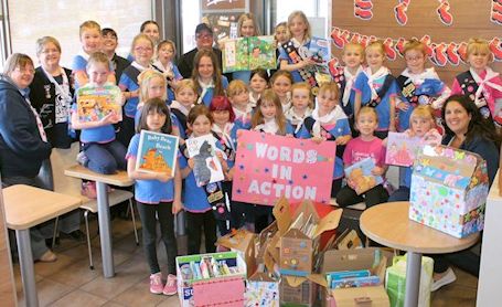 Kincardine Guiding donates used books to McDonald's Restaurant