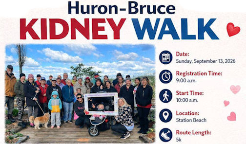 Huron-Bruce Kidney Walk on-line auction raises more than $5,000