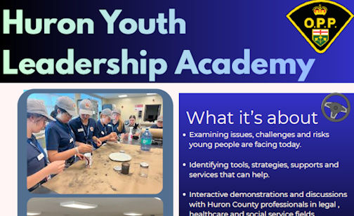 Huron County OPP hosting Youth Leadership Academy in Clinton
