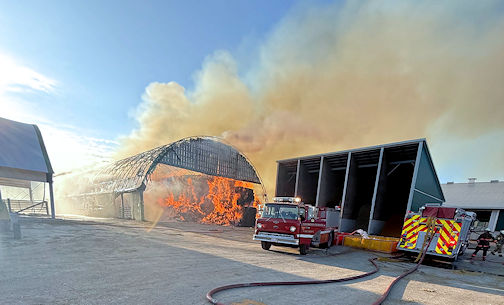 Police assist with road closure at barn fire in Municipality of South Bruce